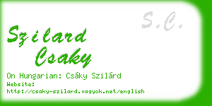 szilard csaky business card